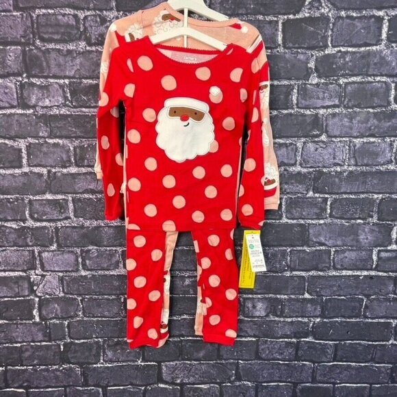 Carters 4T Just One You Toddler Pink & Red Black Red PinkFooted Pajama Set - Picture 1 of 10